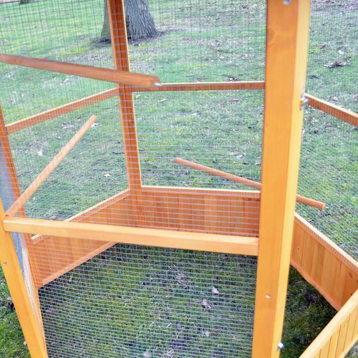 Jaula para pájaros de madera de alta calidad con 6 esquinas, 160x123cm – Modelo 