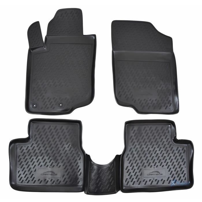 Tapis De Sol En Caoutchouc 3D Exclusive - J&J AUTOMOTIVE - Peugeot 207 - Noir - Sur Mesure - Antidérapant