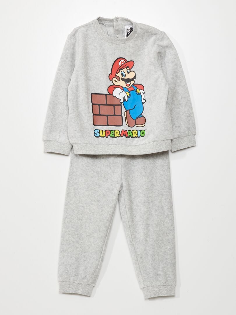 Pijama comprido - Estampa 'Mario' - 2 peças - AZUL