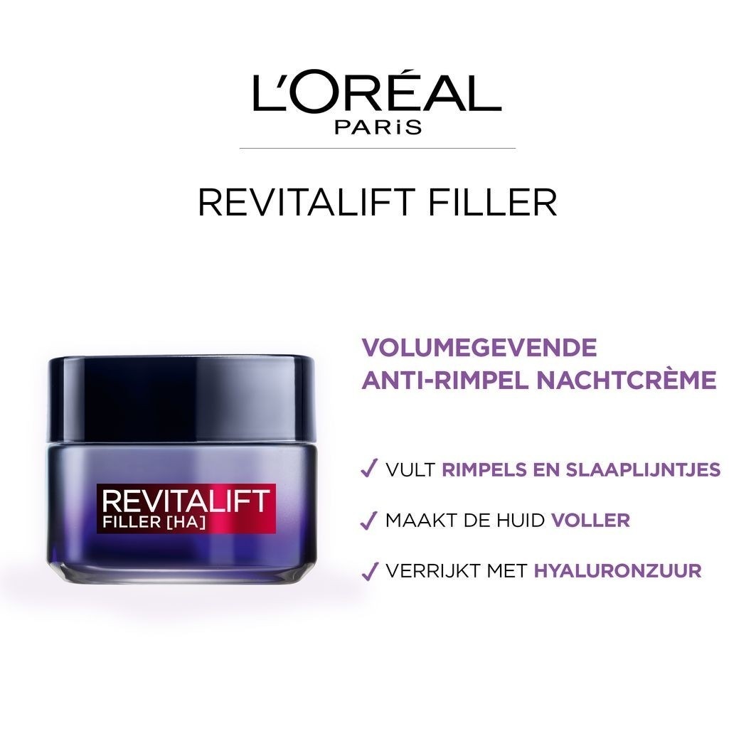 L'Oréal Paris Revitalift noćna krema s hijaluronskom kiselinom – protiv starenja – 50 ml