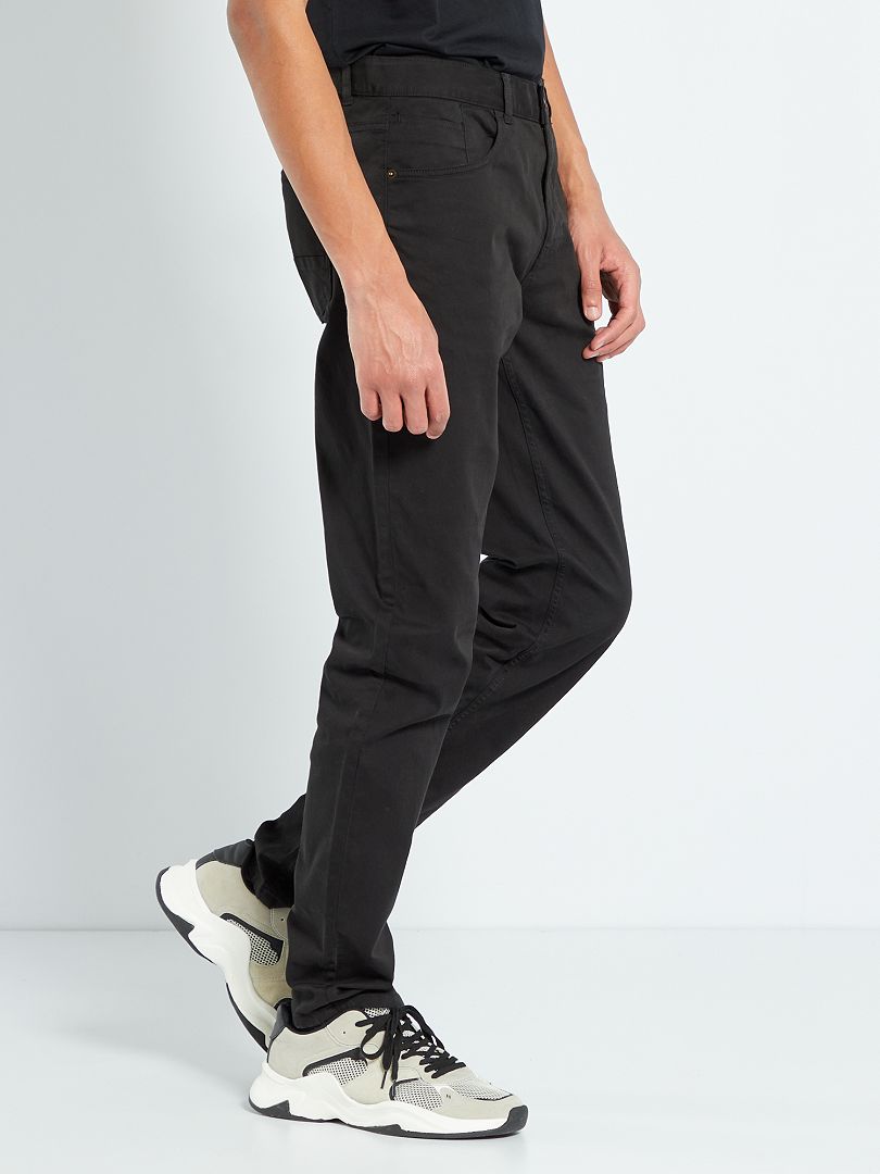 Spodnie slim fit L36 dla osób powyżej 190 cm wzrostu - czarne