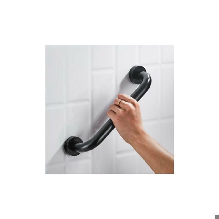 YYV Maniglione di sicurezza, maniglia di presa per vasca da bagno, WC, doccia, per bambini, donne e anziani, 30 cm, nero, disponibile in vari colori.
