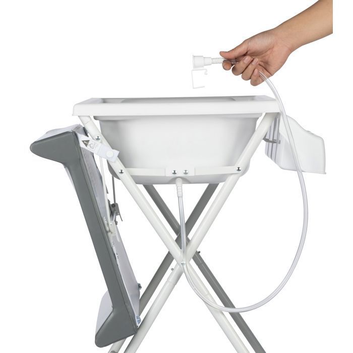 Fasciatoio e vaschetta da bagno 2 in 1 BEBECONFORT Baltic, pieghevole, dalla nascita fino a 12 mesi (11 kg), grigio minerale.