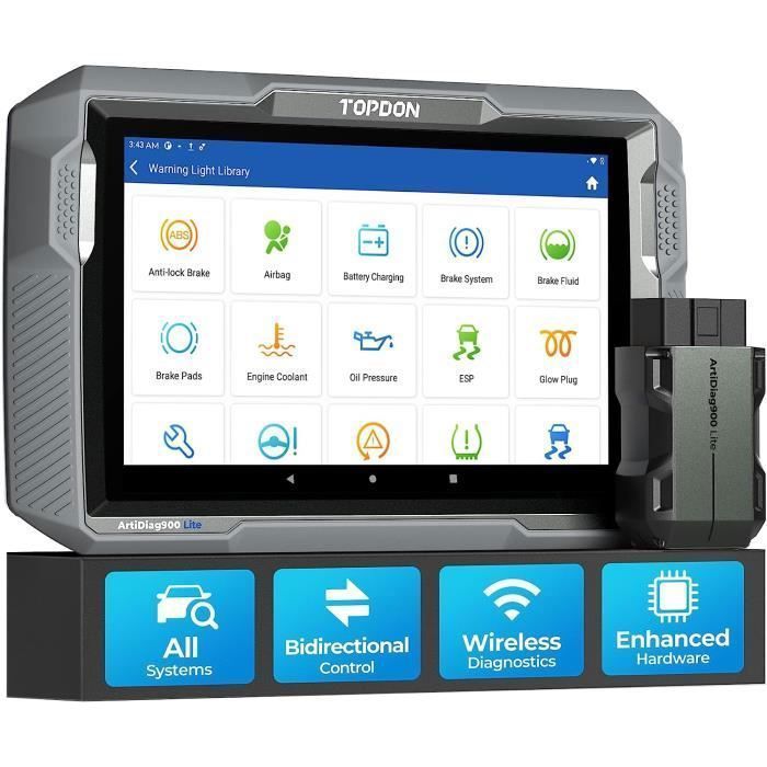 TOPDON ArtiDiag900 Lite Outil de diagnostic bidirectionnel OBD2 Scanner Outil de diagnostic auto pour Tous les systèmes