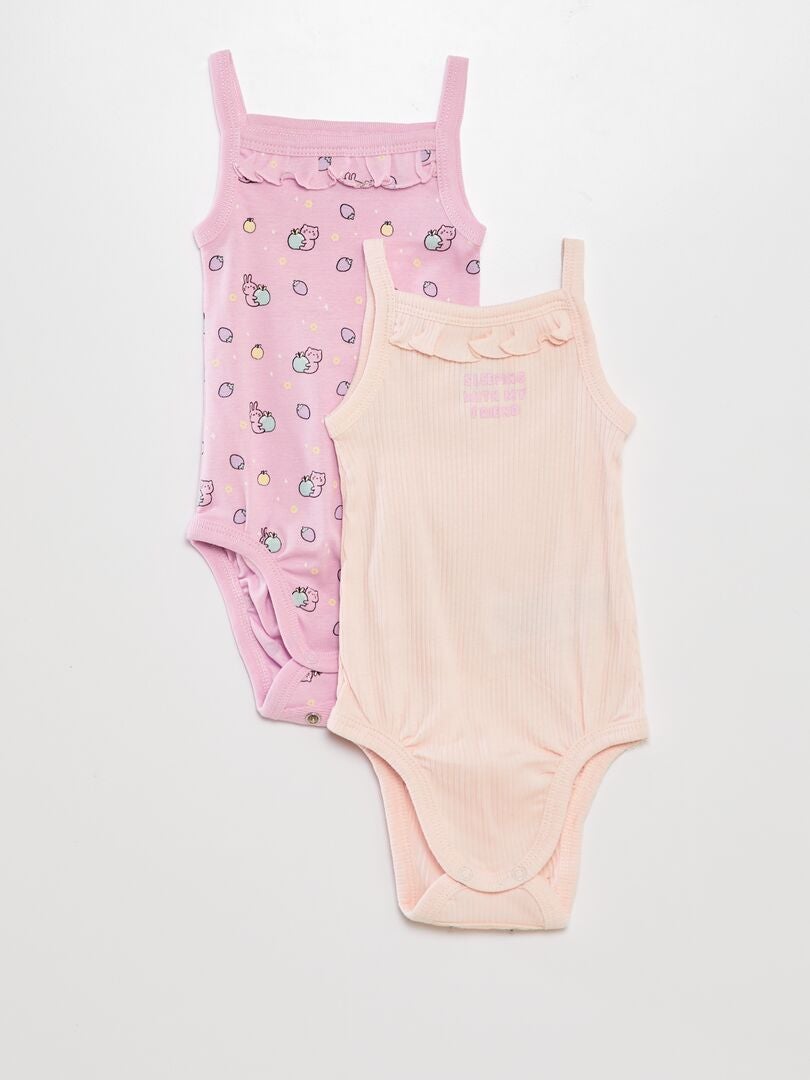 Conjunto de 2 bodys con tirantes finos - ROSA