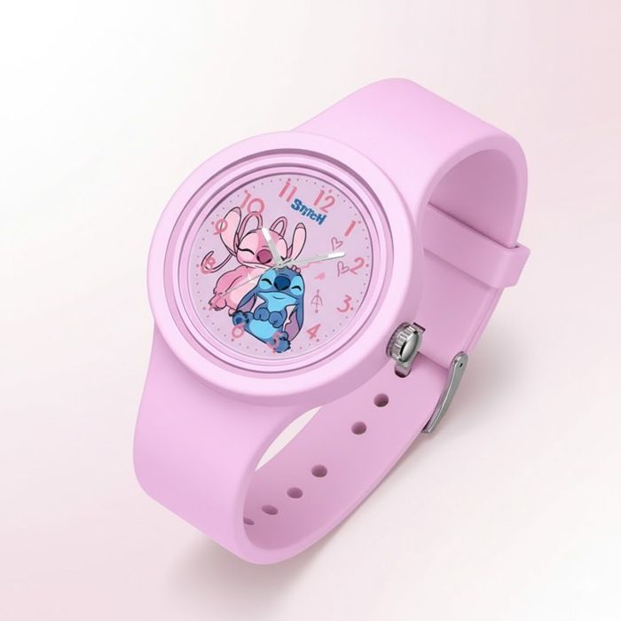 Montre Enfant Stitch Angel Rose – Apprentissage de l’heure ludique et confortable