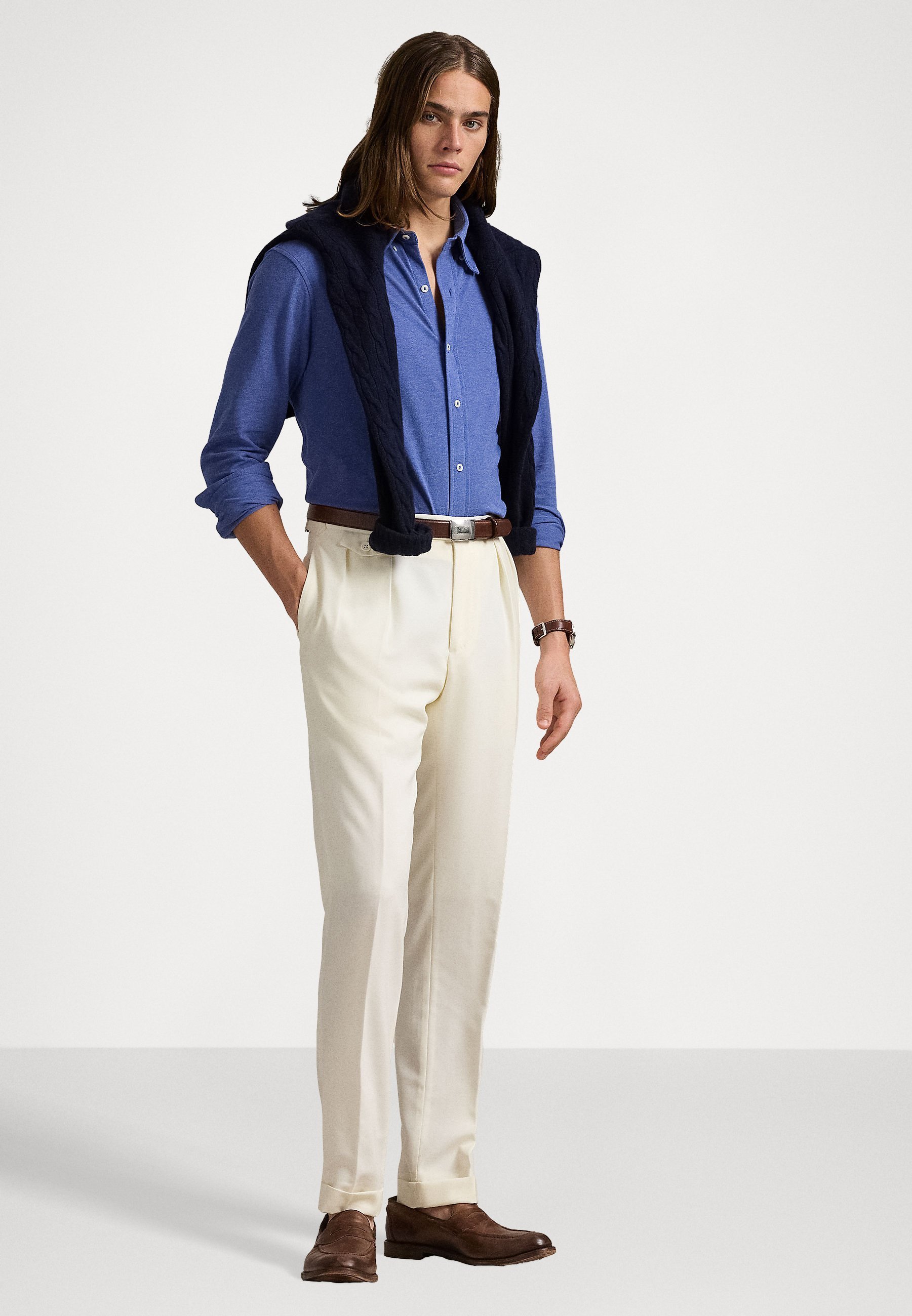 Polo Ralph Lauren Featherweight Mesh Shirt - Shirt - vervaagd koningsblauw