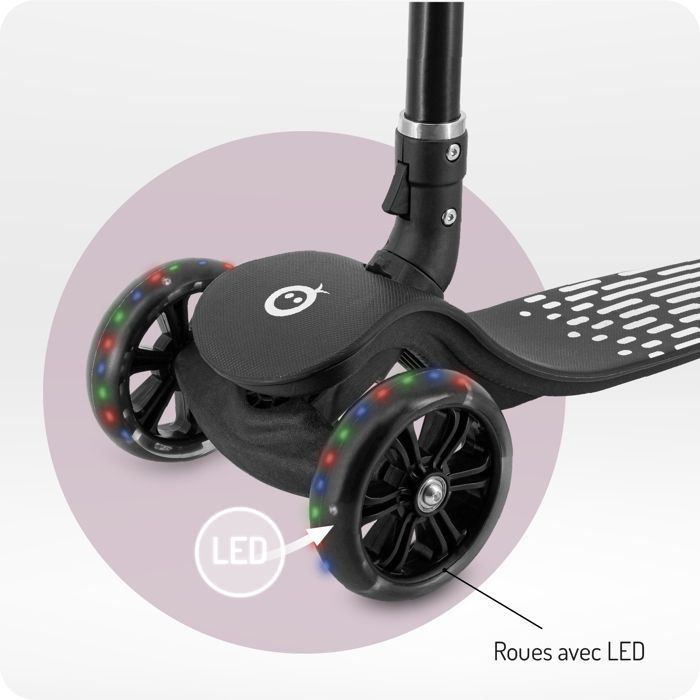 Trottinette enfant - MOMI - SAN - 3 roues - LED dans les roues - Guidon réglable 3 hauteurs