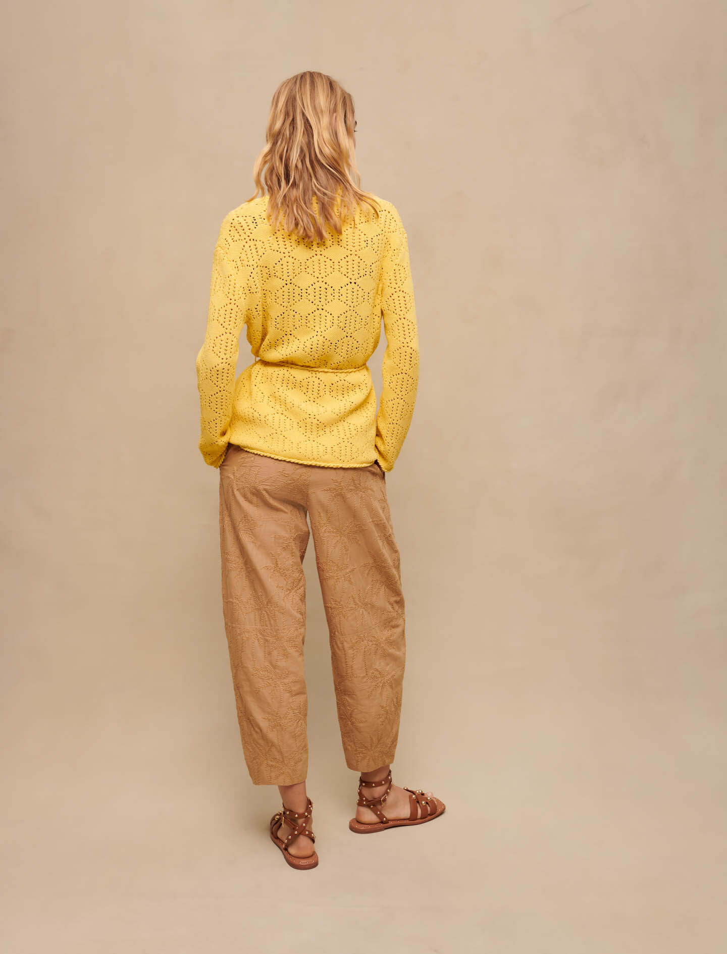Gebreid vest - Geel
