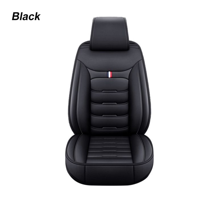 MOMOTOU Housse de siège voiture universelle en cuir PU noir — avant, compatible airbag, installation facile