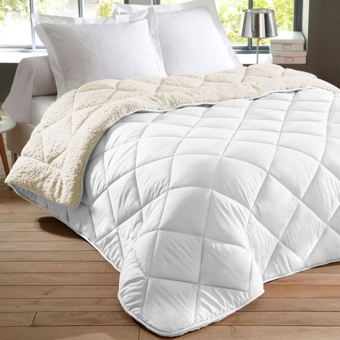 Edredón - Sherpa - Blanco - 140 x 200 cm - Ligero - Poliéster - Suave y cálido