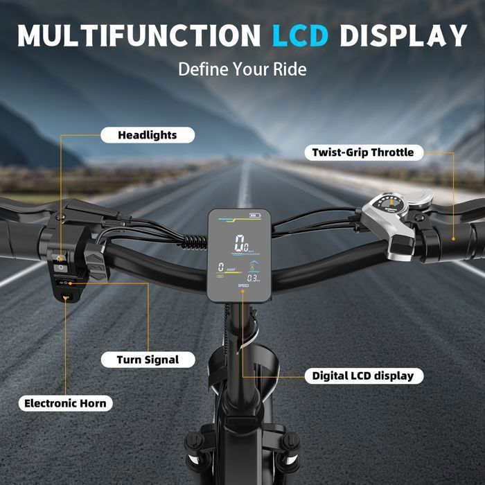 Vélo électrique 1000W-48V 15Ah-50km/h-Vtt électrique adulte 20
