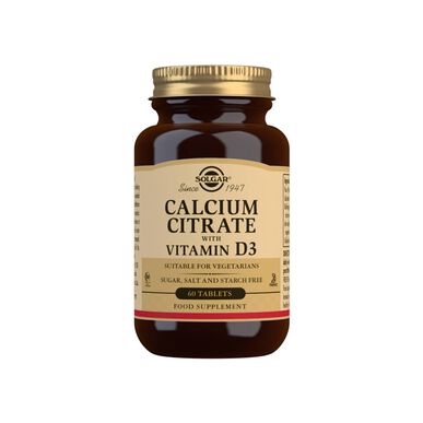 Solgar Kalciumcitrat Vitamin D3 60 kapslar