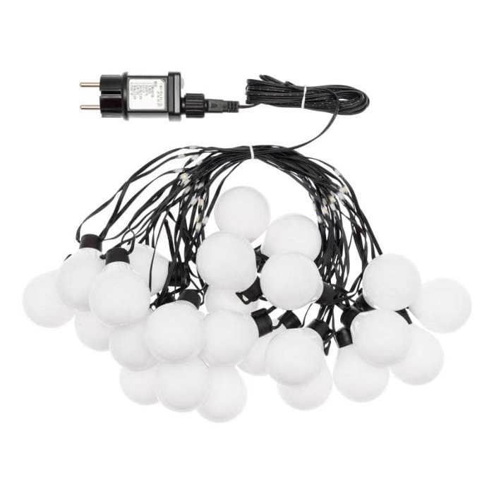 Guirnalda de luces eléctricas Lotti con cable y LED iluminados, 25 bombillas de luz blanca cálida.