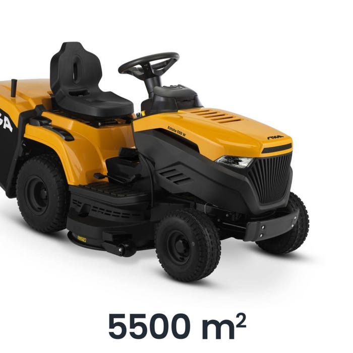 Trattorino da giardino – STIGA – Estate 598 W – Motore da 586 cc, larghezza di taglio 98 cm, sacco di raccolta erba da 240 l, trasmissione idrostatica, 3 in 1, fino a 5500 m²