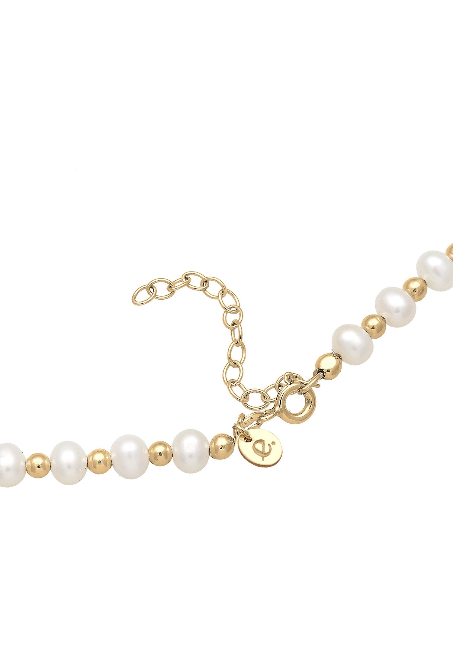 Elli PREMIUM Femmes Choker Élégant avec Perles de Culture d'Eau Douce en Argent Sterling 925 Plaqué Or