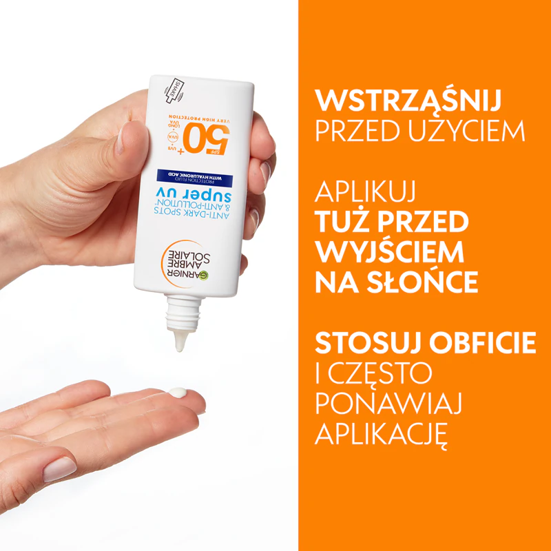 Garnier Ambre Solaire Super UV Fluido de proteção solar com ácido hialurônico e efeito hidratante