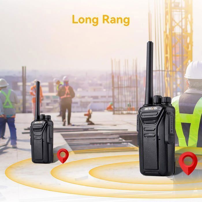 Walkie Talkie profesional Retevis RT27, largo alcance PMR446, sin licencia, 16 canales, para servicios de seguridad, venta al por mayor, 10 unidades.