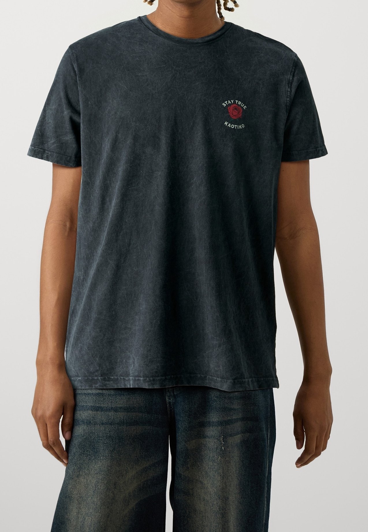 T-shirt met Kaotiko-print - zwart
