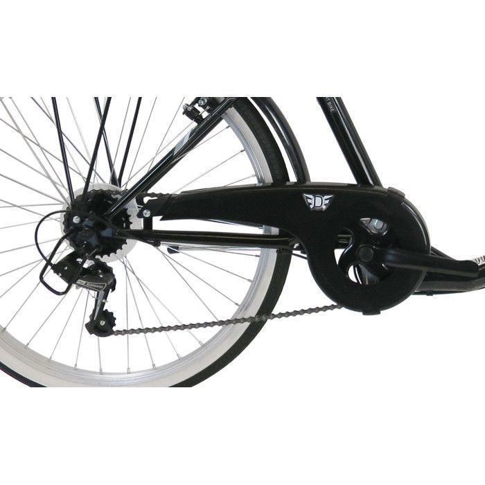 26-Zoll-Citybike – 6 Gänge – Drehgriffschalter – Shimano T21 Schaltwerk – Tiefer Einstieg – Komplette City-Ausstattung