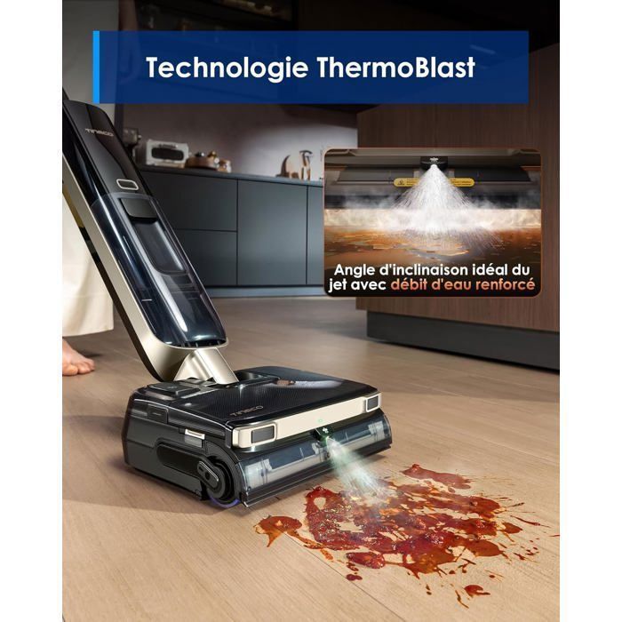 Tineco Floor One S9 Master Aspirateur Laveur sans Fil, Technologie ThermoBlast
