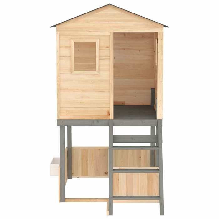 vidaXL Aire de jeux d'extérieur gris foncé bois massif de sapin, aire de jeux, ensemble de jeu en bois, ensemble de terrain 3376142