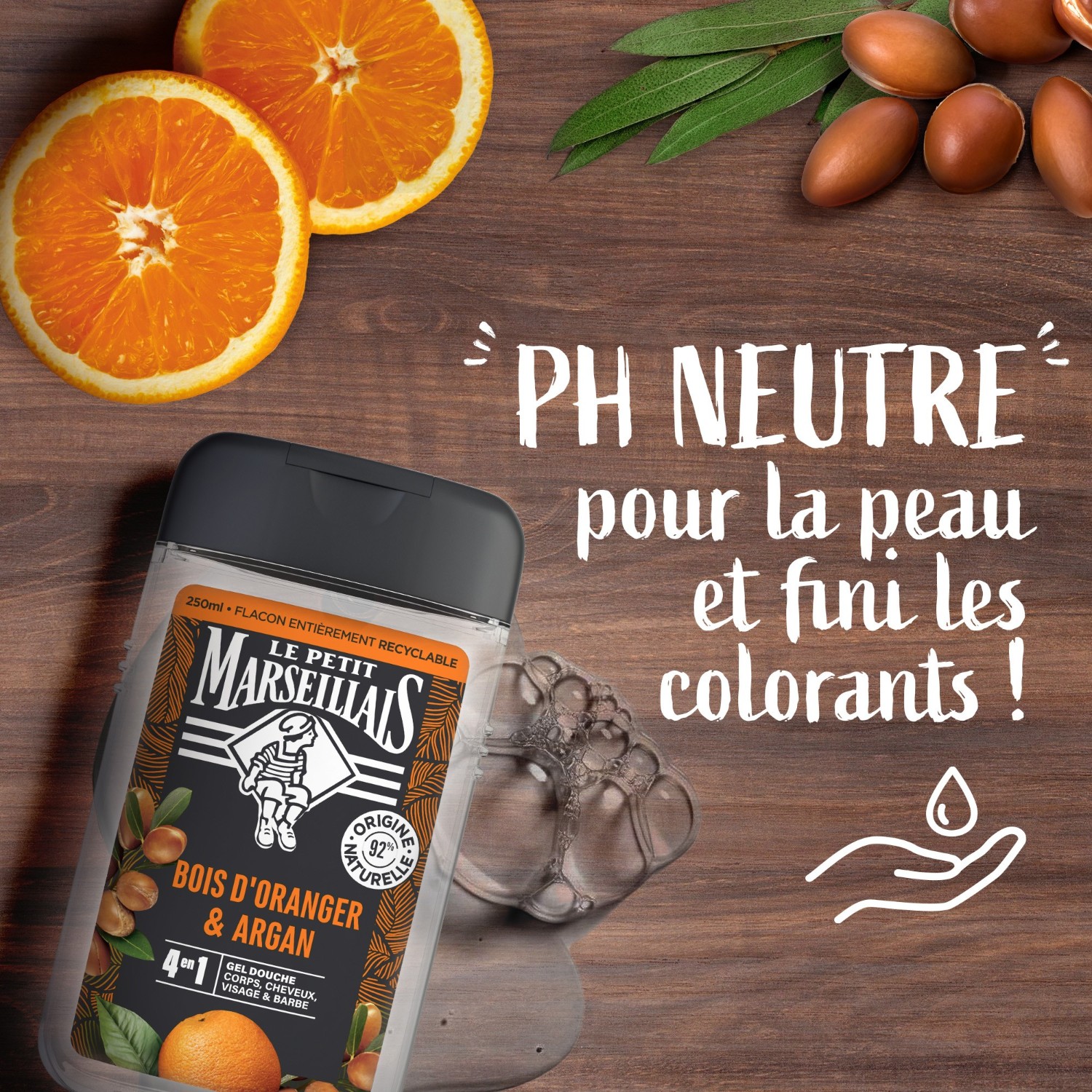 Le Petit Marseillais DOUCHE HOMME BOIS D'ORANGER & ARGAN