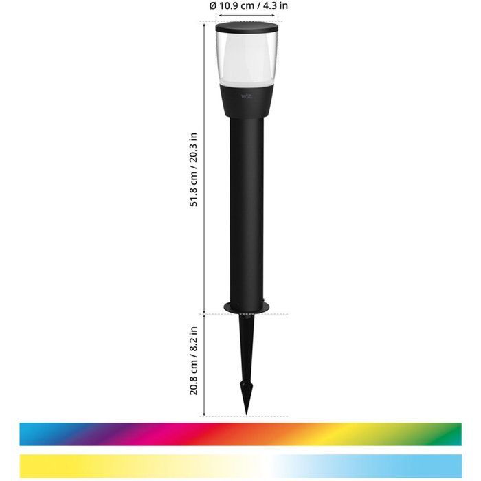Kit de inicio para estación de carga inteligente exterior WIZ ELPAS de 12 V - Molinillos de viento - Aluminio - LED integrado - Negro