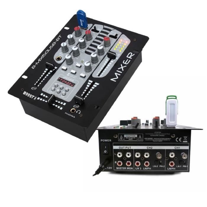 Sistema PA Ibiza Sound da 2960W - Amplificatore 2x480W - Diffusori PMPO 2x1000W - Mixer - Cavi di collegamento - PA per DJ - Festa