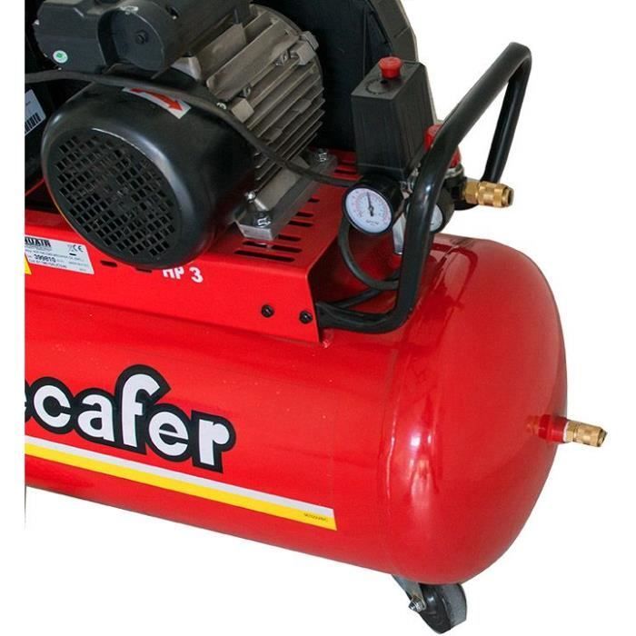 MECAFER Compressor 100L - 3HP - 10 bar - twin-cylinder V-type cast iron