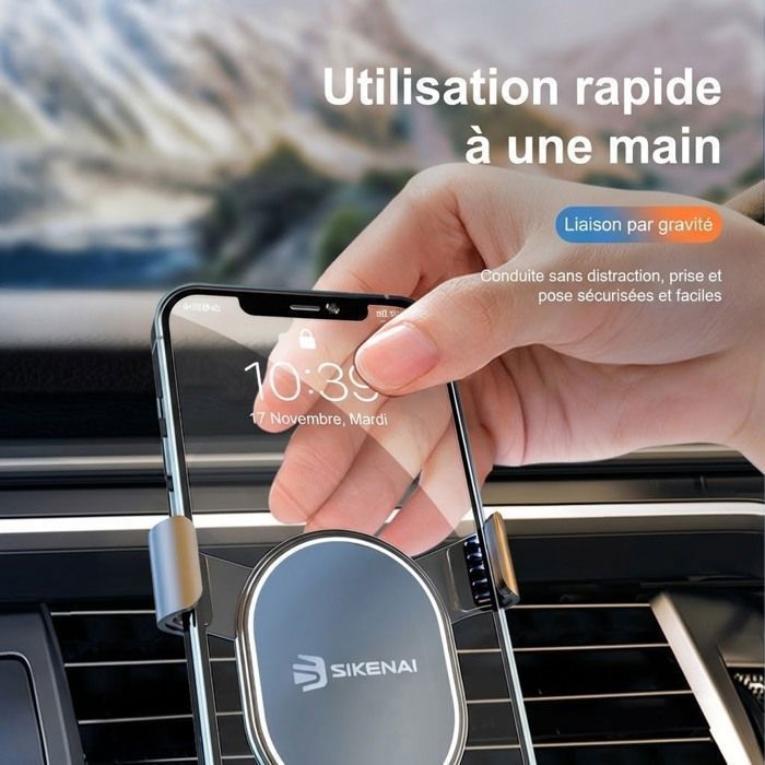 Suporte para celular veicular, SIKENAI, suporte veicular por gravidade - rotação de 360°, universal
