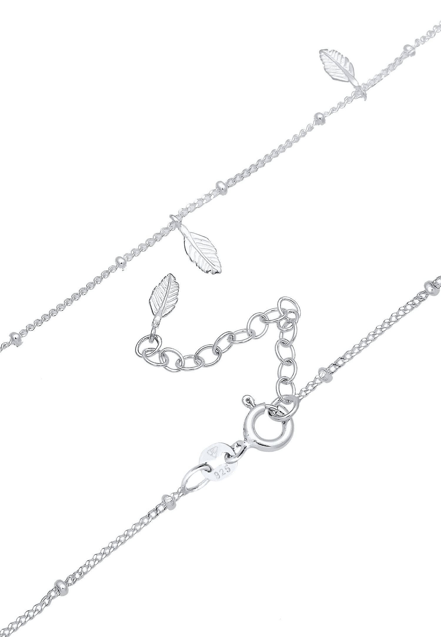 Elli Choker Pendentifs Plumes Boho Collier Femme Plaqué Or Argent (925/1000)