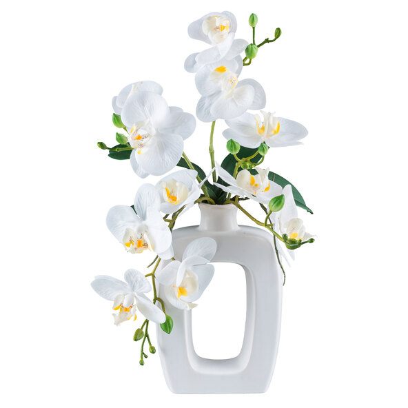 Τεχνητή ορχιδέα Phalaenopsis σε κεραμικό βάζο, 42 εκ.