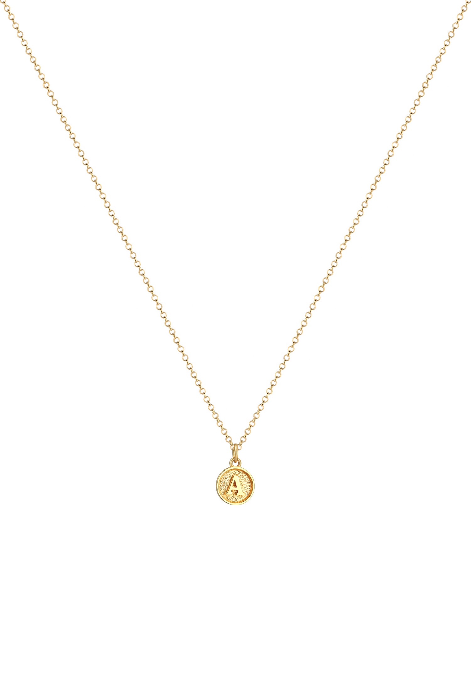 Elli Lettre A Pendentif Basic Collier Femme - (925/1000) Argent