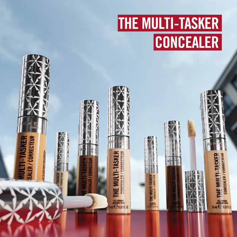 Corretivo multifuncional Rimmel com duração de 24 horas que reduz imperfeições.