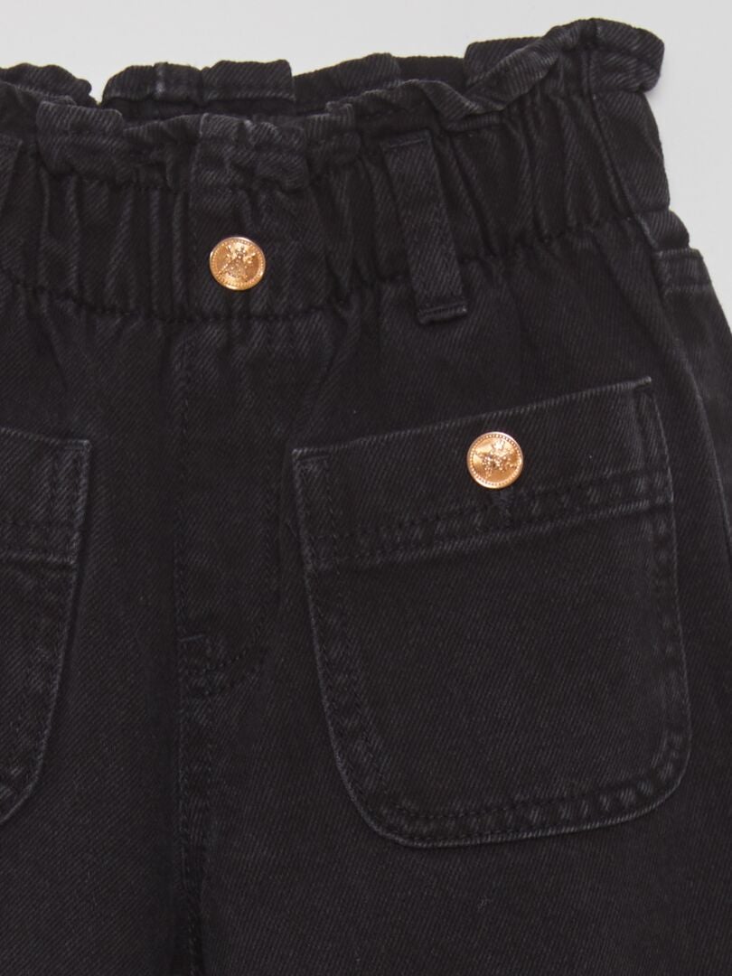 Calça jeans estilo Mom Fit - PRETA