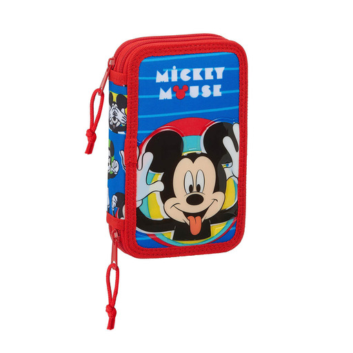  Piórnik szkolny Safta Mickey Mouse Me Time z 28 elementami, 125 x 40 x 195 mm, niebieski/czerwony