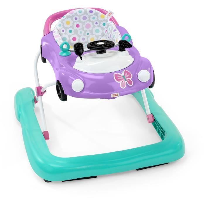BRIGHT STARTS Girello pieghevole 3 in 1, Macchinina, 3 modalità di gioco per lo sviluppo, Viola, Regalo per neonati
