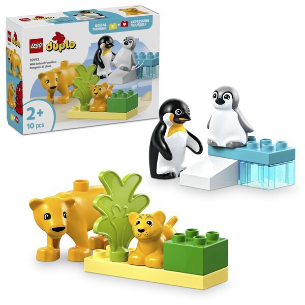 LEGO Duplo 10442 Savvaļas dzīvnieku ģimenes: pingvīni un lauvas<br>