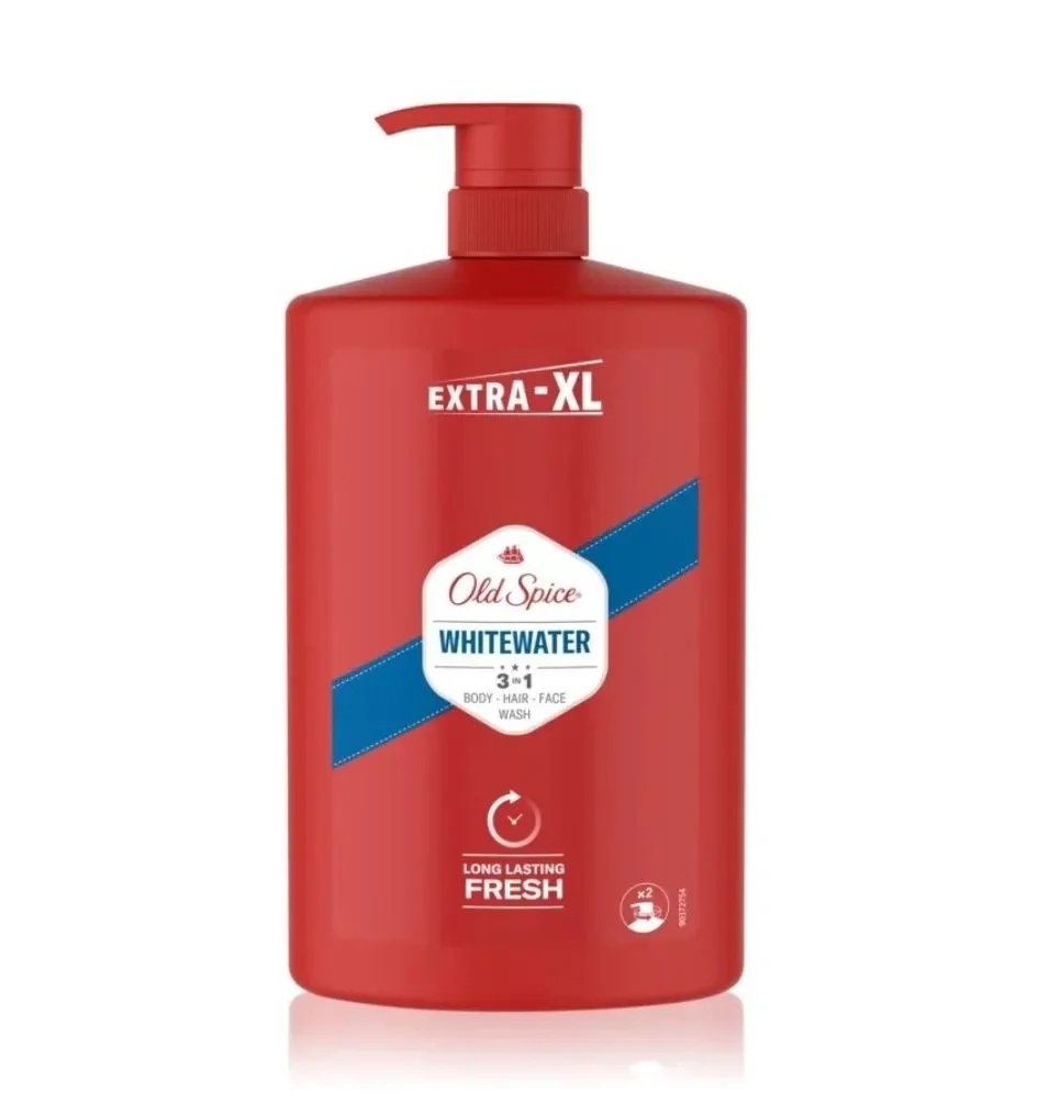 Gel de ducha y champú Old Spice Whitewater 1l Para cabello, rostro y cuerpo