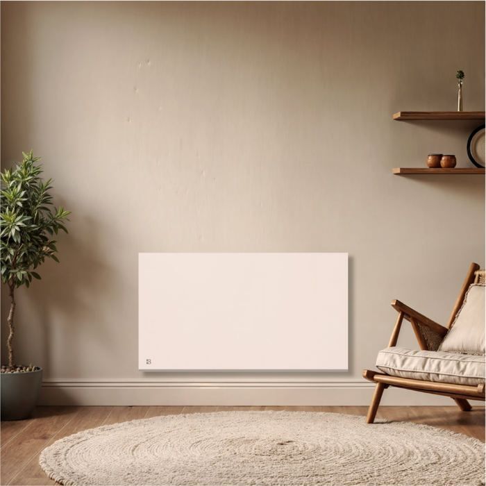 WiFi-connected fixed electric radiator with ceramic dry inertia - BESTHERM - NESSA CONNECT 1500W - horizontal white - NF