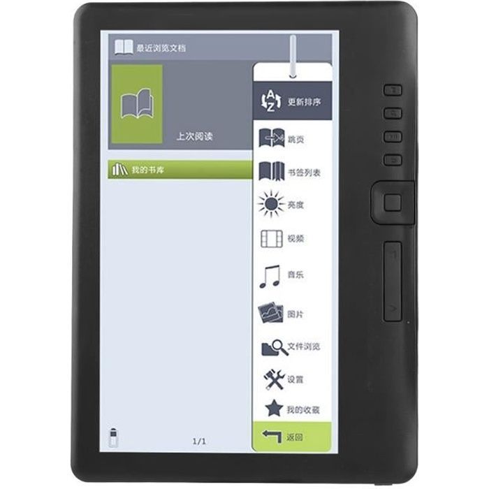 Xuyan BK7019 e-reader da 7 pollici - Nero - Scheda TF 4G - Schermo a colori