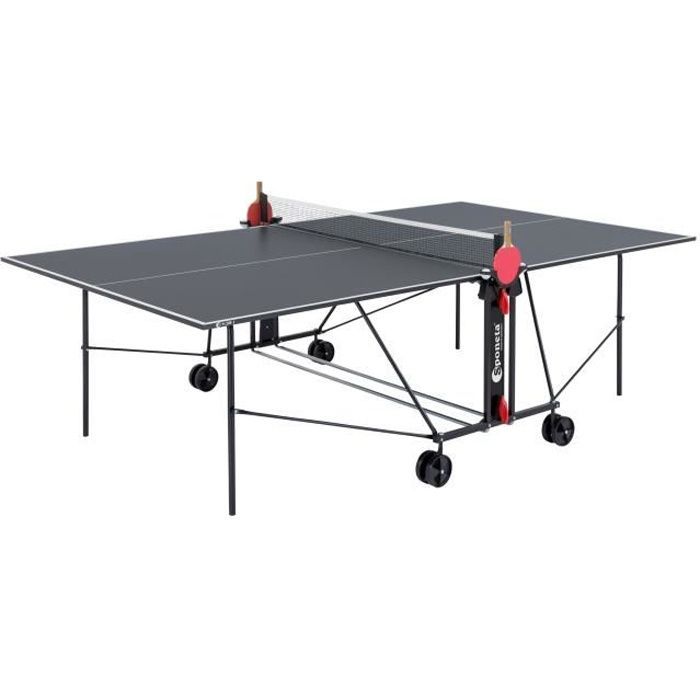 SPONETA - Tavolo da ping pong - Tavolo da ping pong compatto - Uso esterno - Grigio e nero