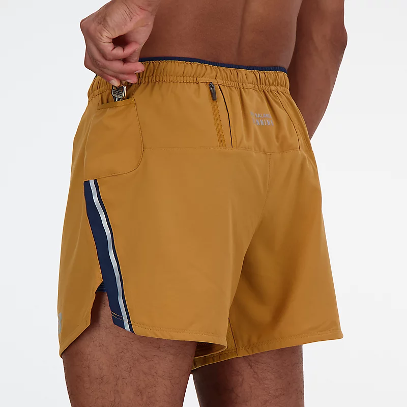 Hardloopshorts voor heren met grafische print, 12,7 cm (5 inch) - TOBACCO