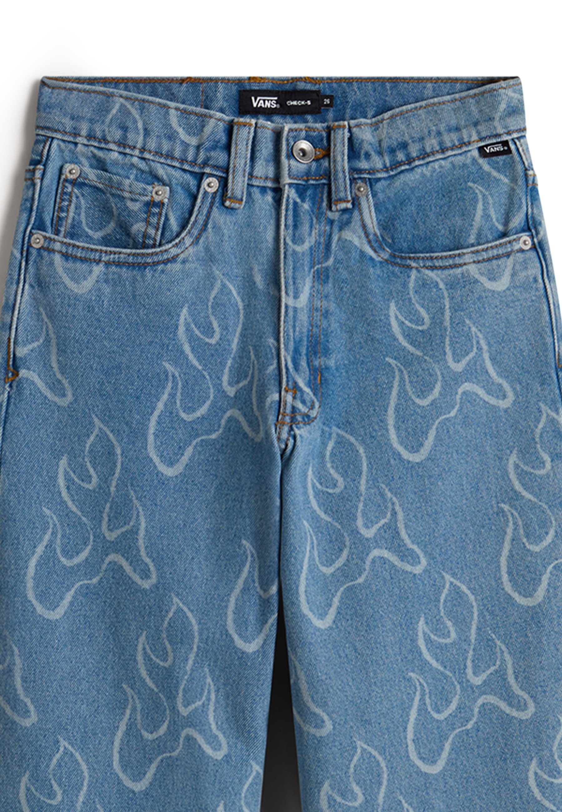 Vans CHECK-5 BLAZE LOOSE FIT - Tiesaus kirpimo džinsai - akmens plauko mėlyna