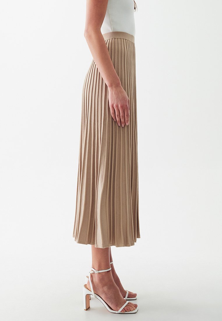 WILLA CYRUS - Geplooide rok - camel