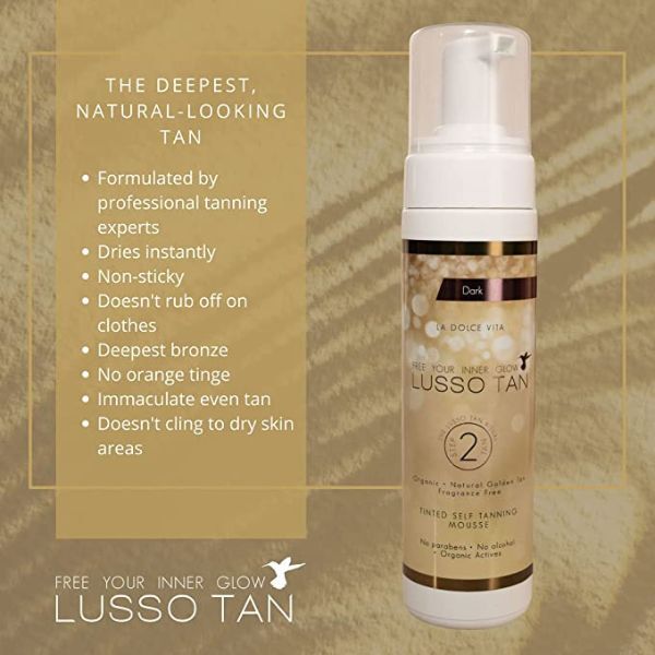 Lusso Tan sävytetty itseruskettava vaahto tumma 200ml