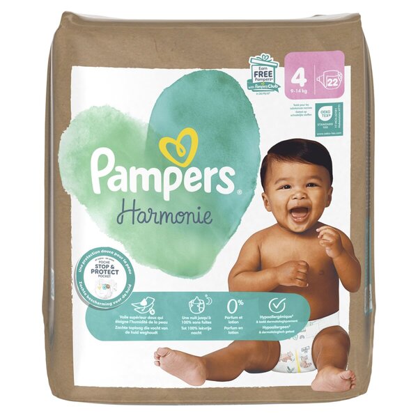 Pampers Harmonie Maat 4 Luiers<br>Maat 4 (9-14kg), 22 stuks