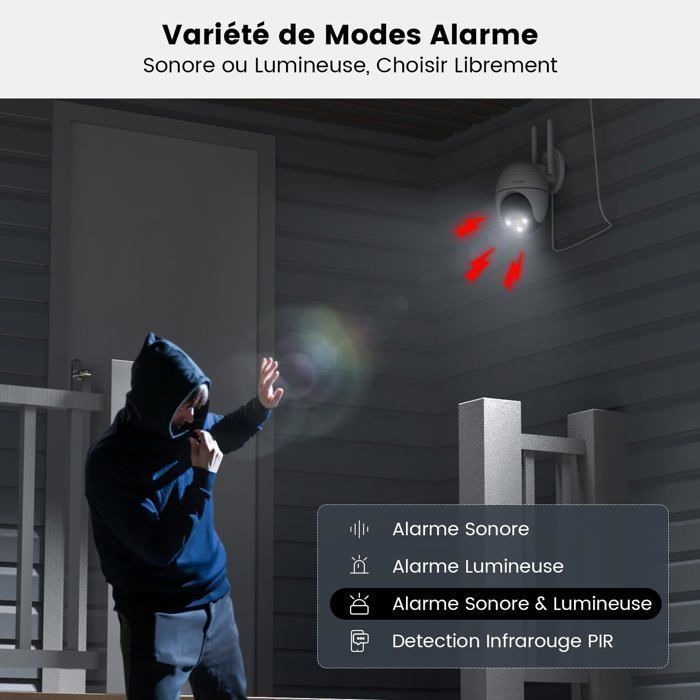 ieGeek 5MP Camera Surveillance WiFi Exterieure, 360° Camera IP, Vision Nocturne Couleur, Détection Humaine, Audio Bidirectionnel