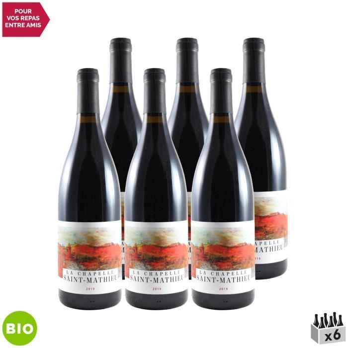 Grande Cuvée Rouge 2019 - Bio - Lot de 6x75cl - La Chapelle Saint Mathieu - Vin Rouge du Languedoc - Roussillon - Appellation VDF